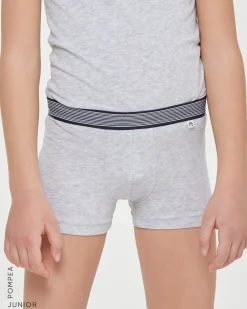 Boxer bimbo in cotone organico con elastico a righe