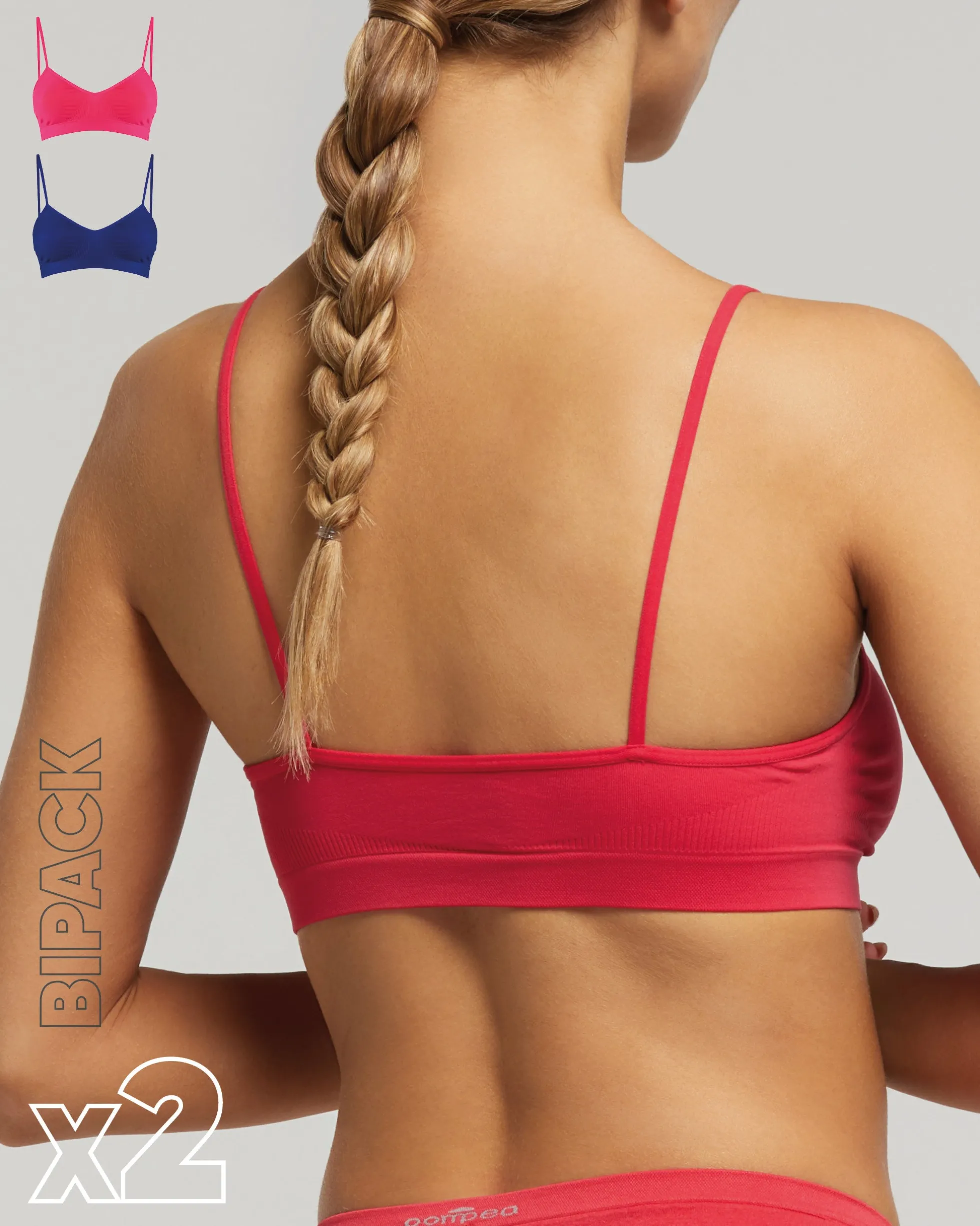 Brassiere seamless con spalline sottili X2