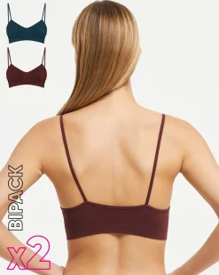 Brassiere seamless con spalline sottili X2