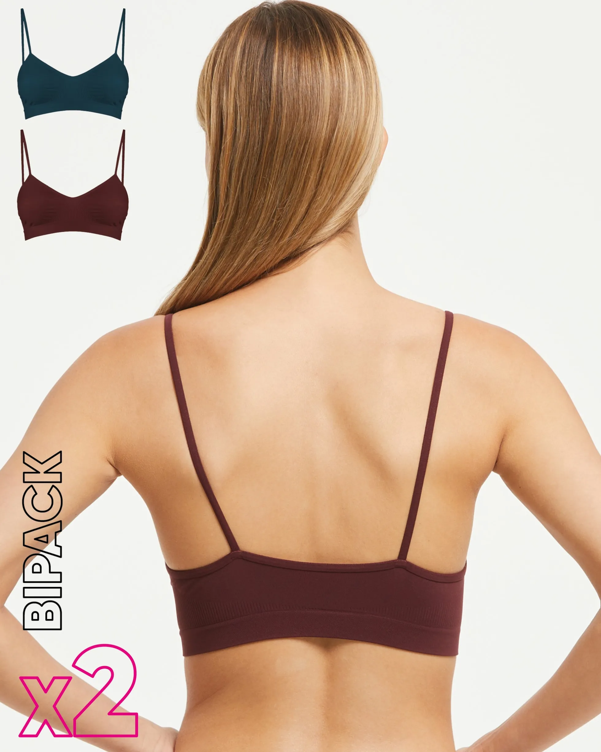 Brassiere seamless con spalline sottili X2