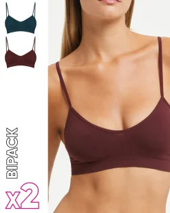 Brassiere seamless con spalline sottili X2