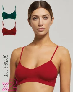Brassiere seamless con spalline sottili X2