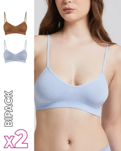 Brassiere seamless con spalline sottili X2
