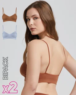 Brassiere seamless con spalline sottili X2