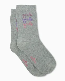 Calza bimba Tilde con scritta jacquard