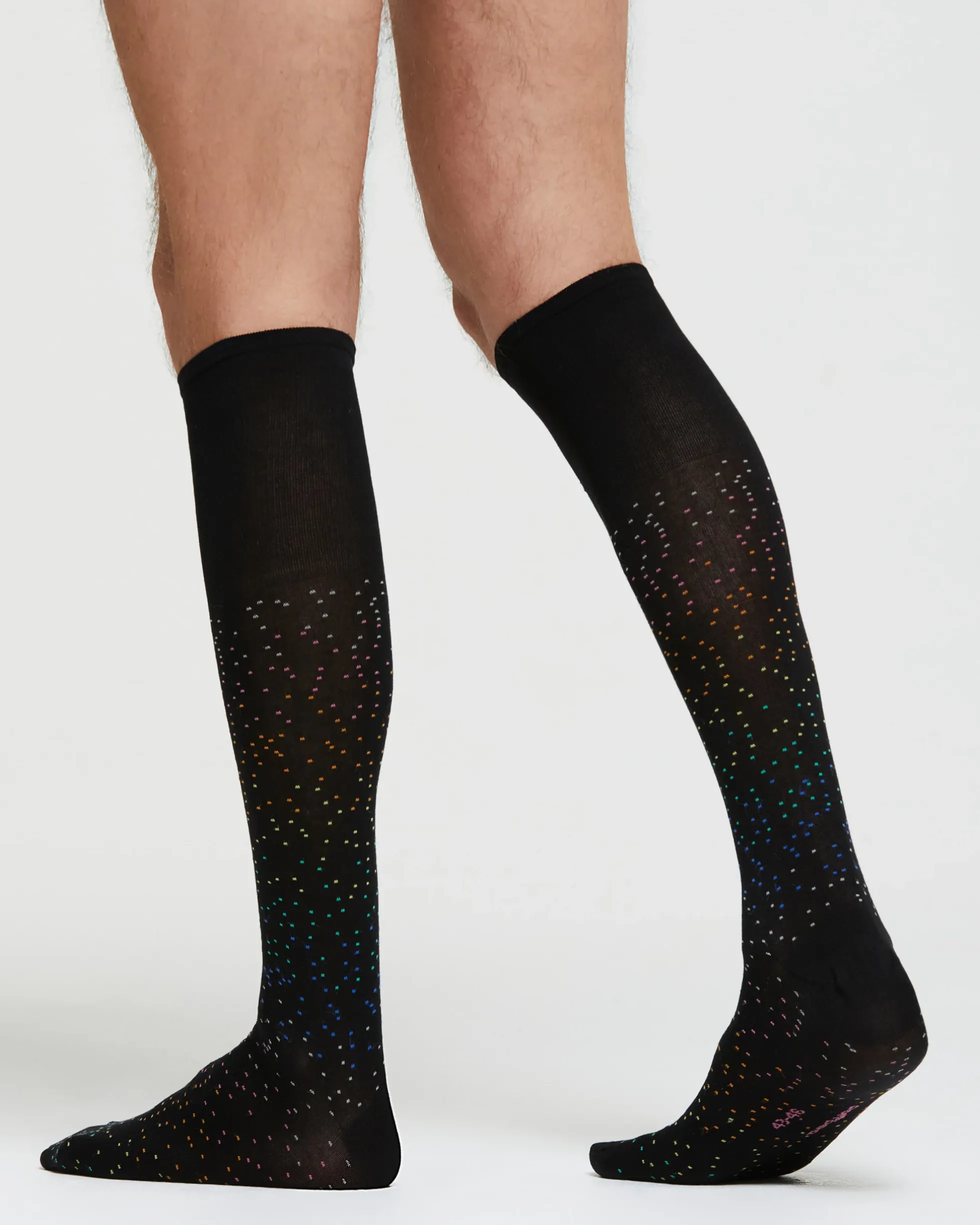 CALZA LUNGA COTONE NICOLÒ DISEGNO A POIS IRREGOLARI MULTICOLOR