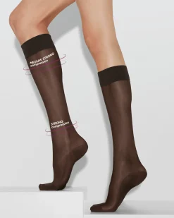 Gambaletto 140 denari contenitivo con compressione graduata forte