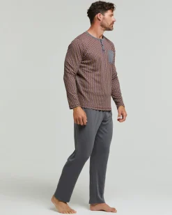 Pigiama lungo cotone interlock Zafferano