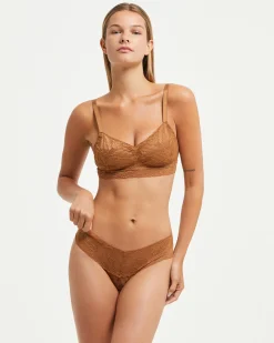 Set Completo coordinato Intimo Pizzo (Caramello)