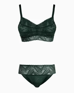 Set Completo coordinato Intimo Pizzo (Verde)