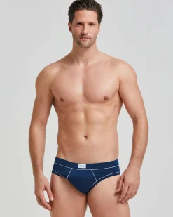 Slip uomo cotone con dettagli a contrasto